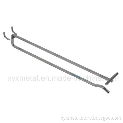 Chrome Metal Hanger with Tag Holder Slatwall Pegboard Wire Hooks